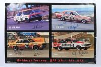 TORANA: A large Phase Three Posters poster - 'Bathurst Toranas GTR XU-1 L34 A9X' - featuring a quartet of Holden Torana's as raced by various A.T.C.C drivers. Colin Bond, Peter Brock, Frank Gardner, Bob Morris, Jim Richards signatures