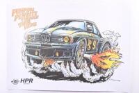PENRITE: Two 2019 Penrite promotional posters - both titled 'PUMPING PENRITE Through their VEINS'. Colour illustrations of Sir Jack Brabham's BT 19 & BMW 635 CSi Group A - 3