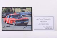 GEOGHEGAN: A PHASE THREE POSTERS colour picture on card depicting the XW GT-HO Ford Falcon being driven by Leo and Ian Geoghegan to 5th outright in the 1969 Hardie Ferodo 500. Leo and Ian Geoghegan signatures