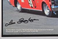 GEOGHEGAN: A PHASE THREE POSTERS colour picture on card depicting the XW GT-HO Ford Falcon being driven by Leo and Ian Geoghegan to 5th outright in the 1969 Hardie Ferodo 500. Leo and Ian Geoghegan signatures - 3