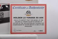 LX TORANA A9X: A 1:18 scale AUTOart Holden LX Torana A9X as raced to victory by Peter Brock in the 1978 Australian Touring Car Championship. Numbered '0752'/2802 - 2