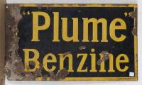PLUME: A double sided 'Plume Benzine' enameled sign, stamped to bottom right 'Vic.ENL Works.Geelong', (33cm high x 57cm wide) - 4
