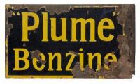 PLUME: A double sided 'Plume Benzine' enameled sign, stamped to bottom right 'Vic.ENL Works.Geelong', (33cm high x 57cm wide) - 5