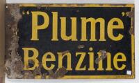 PLUME: A double sided 'Plume Benzine' enameled sign, stamped to bottom right 'Vic.ENL Works.Geelong', (33cm high x 57cm wide) - 6