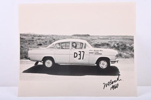 COAD: A reproduced black and white picture of the 1960 Armstrong 500 winning Vauxhall Cresta of Frank Coad and John Roxburgh. Picture signed by Frank Coad