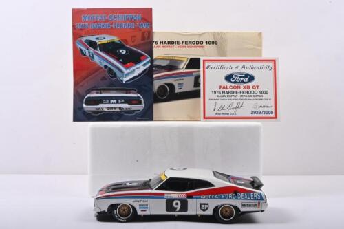 FALCON: A Limited Edition 1:18 scale AUTOart FORD FALCON 1976 HARDIE-FERODO 1000 as raced by Allan Moffat/Vern Schuppan. CoA signed by Allan Moffat. Numbered '2928'/3000