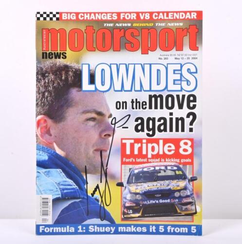 LOWNDES: A May 2004 edition of 'Australasian motorsport news' magazine (No. 283). Craig Lowndes signature