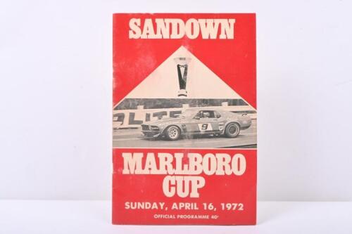 SANDOWN: An original SUNDAY, APRIL 16, 1972 SANDOWN MARLBORO CUP Official Programme