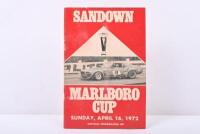 SANDOWN: An original SUNDAY, APRIL 16, 1972 SANDOWN MARLBORO CUP Official Programme