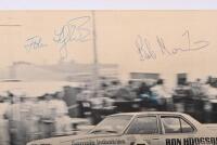 BATHURST 1976: A reproduced black and white picture of the 1976 Bathurst winning LH Holden Torana of John Fitzgerald and Bob Morris. Fitzgerald & Morris signatures - 2