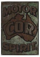 COR AUSTRALIA: A rare and early COR Australia 'Motor Spirit' tin sign, (49.5cm high x 34cm wide) - 3