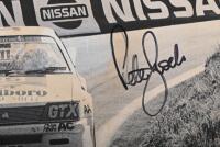 1983 BATHURST: A reproduced black and white picture of the 1983 Bathurst winning HDT Holden VH Commodore SS of Peter Brock, John Harvey and Perkins. Picture signed by Brock, Harvey & Perkins - 2