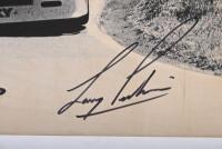 1983 BATHURST: A reproduced black and white picture of the 1983 Bathurst winning HDT Holden VH Commodore SS of Peter Brock, John Harvey and Perkins. Picture signed by Brock, Harvey & Perkins - 4