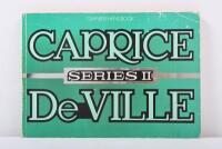 HOLDEN CAPRICE/DEVILLE: A April 1985 'Series II Caprice/De Ville' WB Owners Handbook