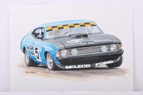 GOSS/FORD: A high quality print after the original artwork featuring the John Goss McLeod Ford XB Ford Falcon
