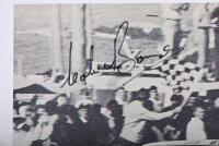 BOND: A grainy black and white reproduced image of the 1969 Holden HT 350 Monaro GTS of Colin Bond. Colin Bond signature - 2