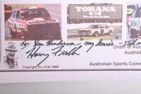FIRTH: An 'Australian Story' poster featuring Harry Firth and associated racing cars. Harry Firth signature - 2