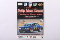 RICHARDS: A colour March 2016 'Phillip Island Classic - Festival of Motorsport' poster featuring the JPS BMW 635CSi of Jim Richards. Jim Richards signature