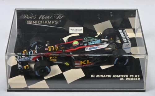 WEBBER: A 1:43 scale Paul's Model Art MINICHAMPS KL MINARDI ASIATECH PS 02. As raced by Mark Webber