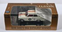FORD: A Limited Edition 1:43 scale Classic Carlectables - 'BOB JANE'S 1964 BATHURST WINNER'. Numbered '0149' of 3000. Display base signed by Bob Jane & George Reynolds