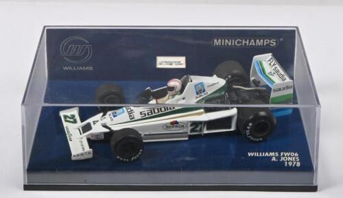 JONES: A 1:43 scale Paul's Model Art, MINICHAMPS 1978 WILLIAMS FW06. As raced by Alan Jones