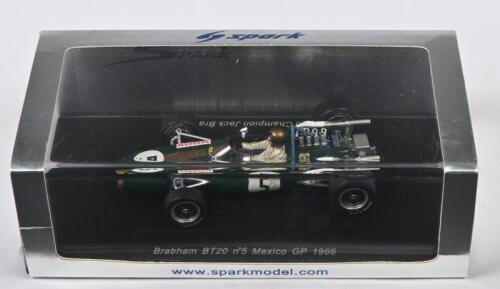 BRABHAM: A 1:43 scale spark Brabham BT20. As raced by 1966 World Champion Sir Jack Brabham at the 1966 Mexico GP (S3500)