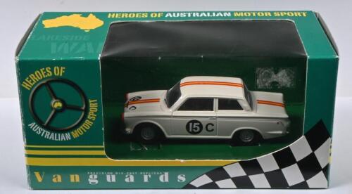 FORD: A Limited Edition 1:43 scale Vanguards 'HEROES OF AUSTRALIAN MOTOR SPORT' Ford Cortina Mk1 GT. As raced by Bob Jane to victory at 1964 Armstrong 500 (VA07302). Numbered '0865' of 3,000 worldwide,