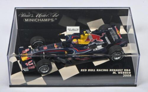 WEBBER: A 1:43 scale Paul's Model Art MINICHAMPS 2008 RED BULL RACING RENAULT RB4. As raced by Mark Webber