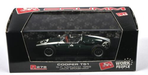 BRABHAM: A BRUMM 1:43 scale COOPER T51 as raced by Sir Jack Brabham at 1959 Monaco G.P (R278)