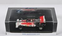 SCHUPPAN: A 1:43 scale spark BRM P153 as raced by Vern Schuppan at 1972 Belgium GP (S1155). Vern Schuppan signature