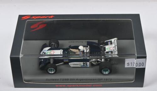 SCHENKEN: A 1:43 scale spark Surtees TS9B. As raced by Tim Schenken to fifth place at 1972 Argentinean GP (S3993)