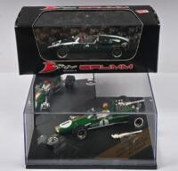 BRABHAM: Two 1:43 scale models related to Sir Jack Brabham. BRUMM 1:43 COOPER T51 & Quartzo BRABHAM-REPCO BT24