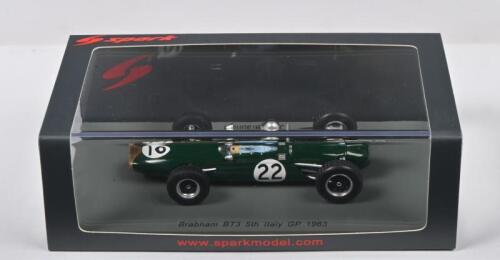 BRABHAM: A 1:43 scale spark Brabham BT3, as raced by Sir Jack Brabham at the 1963 Italy GP (S5262)