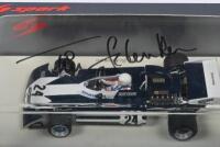 SCHENKEN: A 1:43 scale spark Surtees TS14 as raced by Tim Schenken in 1972 US GP (S4001). Tim Schenken signature - 2