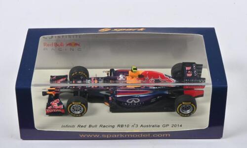 RICCIARDO: A 1:43 scale spark Infiniti Red Bull Racing RB10. As raced by D.Ricciardo at 2014 Australian GP (S3086)