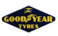 GOODYEAR: A large and impressive 'Goodyear Tyres' diamond shaped enameled sign, (92cm high x 183cm wide) - 3
