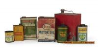 TINS: Seven miscellaneous oil tins including Firezone Oil, Energol, BP, Esso and Southern Corss Lubricating Oil - 3