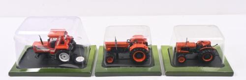 SOMECA: Three Hachette Partworks 1:43 scale Someca tractor models. 1961 Someca SOM. 40H & 1974 Someca 750 with display boxes