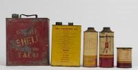SHELL: Five Shell oils and grease tins including 'X-100 40', 'Shell Retimax Go' and 'Shell Donax A.1' - 4