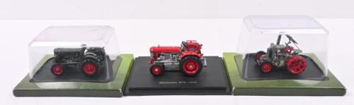 HURLIMANN: Three Hachette Partworks 1:43 scale Hurlimann tractor models. Boxed 1930 Hurlimann 1 K 10 & 1951 Hurliman H12 models