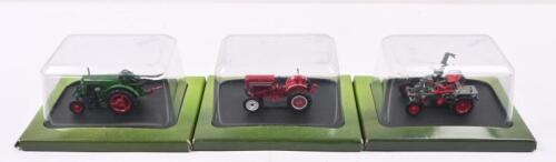 EUROPEAN TRACTORS: Three Hachette Partworks 1:43 scale European tractor models. 1954 Chauvin R6, 1955 Energic 511 & 1958 Simar T100A
