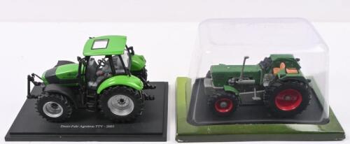 DEUTZ: Two Hachette Partworks 1:43 scale Deutz tractor models. 1972 Deutz D 130 06 & 2003 Deutz-Fahr Agrotron TTV