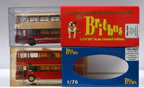 SCANIA: Two Limited Edition 1:76 scale Scania III Britbus models. ALEXANDER R TYPE "First Challenger" bus (R603) & Alexander Bodied, Single Door Double Decker bus (R 806) in 'EAST KENT ROAD CAR LTD' livery