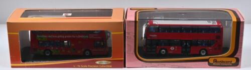 METROLINE: Two 1:76 scale Metroline Alexander Dennis Enviro400 Hybrid bus models. Creative Masters Northcord Ltd (ukbus 6020) & Northcord Model Company (ukbus 6515)