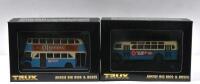 AEC/LEYLAND:&nbsp; Two 1:76 scale TRUX 'AUSSIE BIG RIGS & BUSES' BUS&nbsp;models. 1952 AEC REGENT 111 DOUBLE DECKER BUS&nbsp;in&nbsp;blue/off white Route 17&nbsp;Wallsend, Sydney livery (TX6E) & 1952 LEYLAND TIGER OPS2 SINGLE DECKER BUS in blue/off white&nbsp;Route 138 Warringah Mall&nbsp;