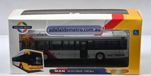 ADELAIDE METRO: A 1:76 scale Creative Master Northcord Ltd MAN NL232 CB62A - CNG Bus, 'Adelaide Metro' livery (AUBUS 1003)