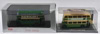BRISTOL: Two 1:76 scale bus models. BTM Bristol Lodekka LD6G Double Deck bus in green 'Southern Vectis' livery & CORGI 'THE ORIGINAL OMNIBUS' Bristol Lodekka FS in 'SOUTHDOWN MOTOR SERVICES LTD' livery (OM40801), numbered '2839' of 11,000