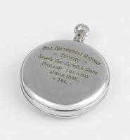 BILL PATTERSON: A Heuer silver plated presentation stop watch, awarded at Phillip Island. - 2