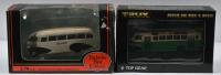 AEC REGAL: Two 1:76 scale model AEC buses including Trux&nbsp;1951 AEC Regal Mark III single deck bus, Route 409 Burwood&nbsp;Model No.TX18 and AEC Regal Windover Timpsons bus by Gilbow Exclusive First Editions Model No.20702.