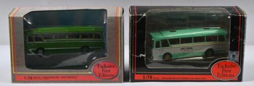 HARRINGTON: Two 1:76 scale Gilbow Exclusive First Editions Harrington buses including Harrington Cavalier Southdown Model No.12122 and Grey-Green Harrington Cavalier Model No.11903.